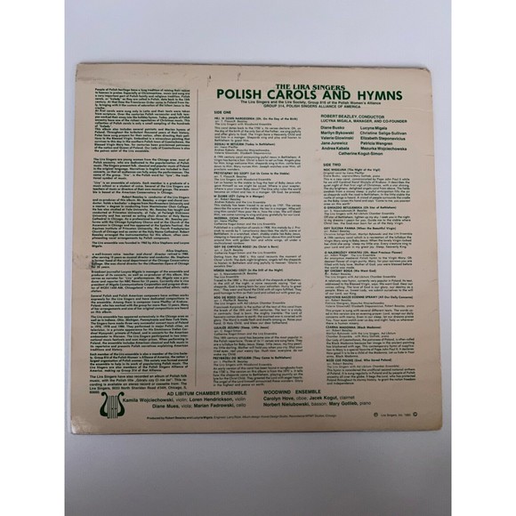 The Lira Singers Polish Carols and Hymns 1983 LP LSLP 0101 VG - Picture 2 of 7